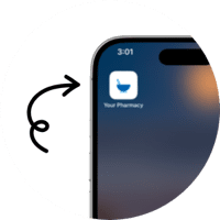 Patient portal app icon on a phone home screen